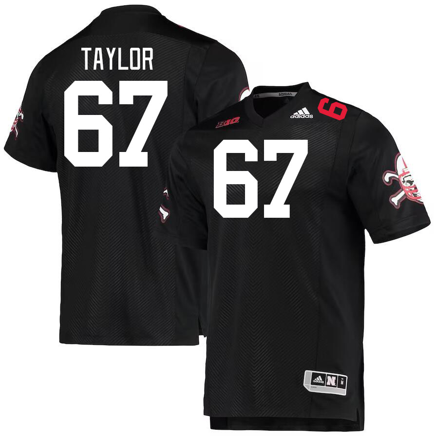 #67 Aaron Taylor Nebraska Cornhuskers Jerseys Football Stitched-Black